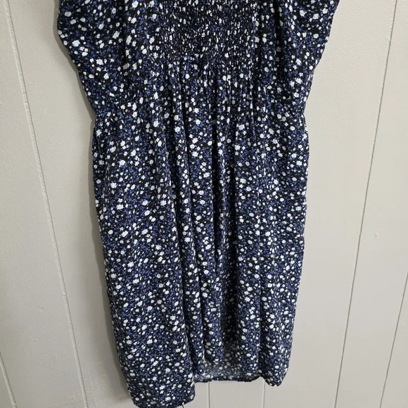 Garage Navy Blue And White Floral Cocktail Party Vacation Mini Dress Size S - Picture 7 of 10